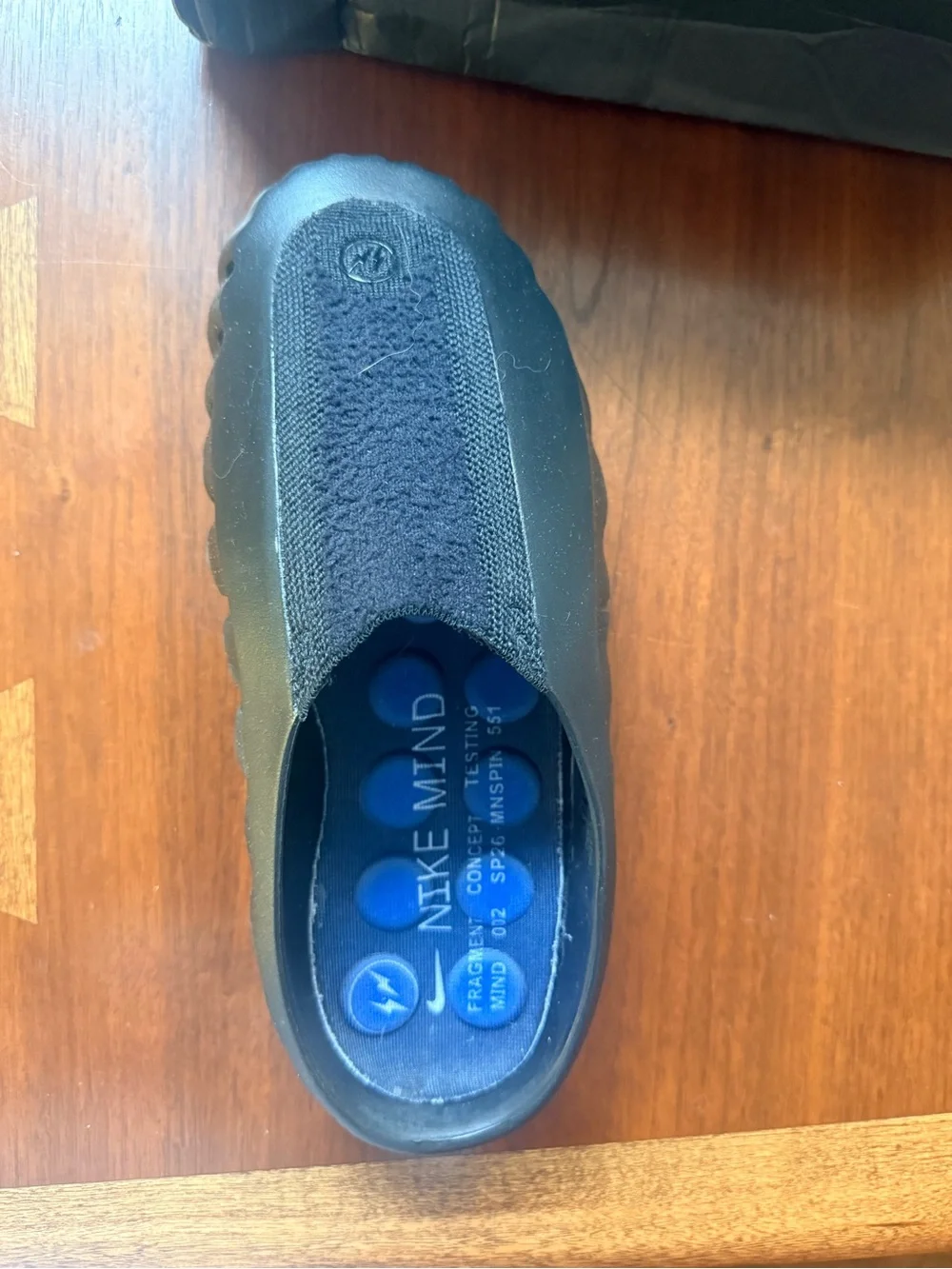 Nike Mind Fragment Black Slip-On Loafers with Blue Insole Accents